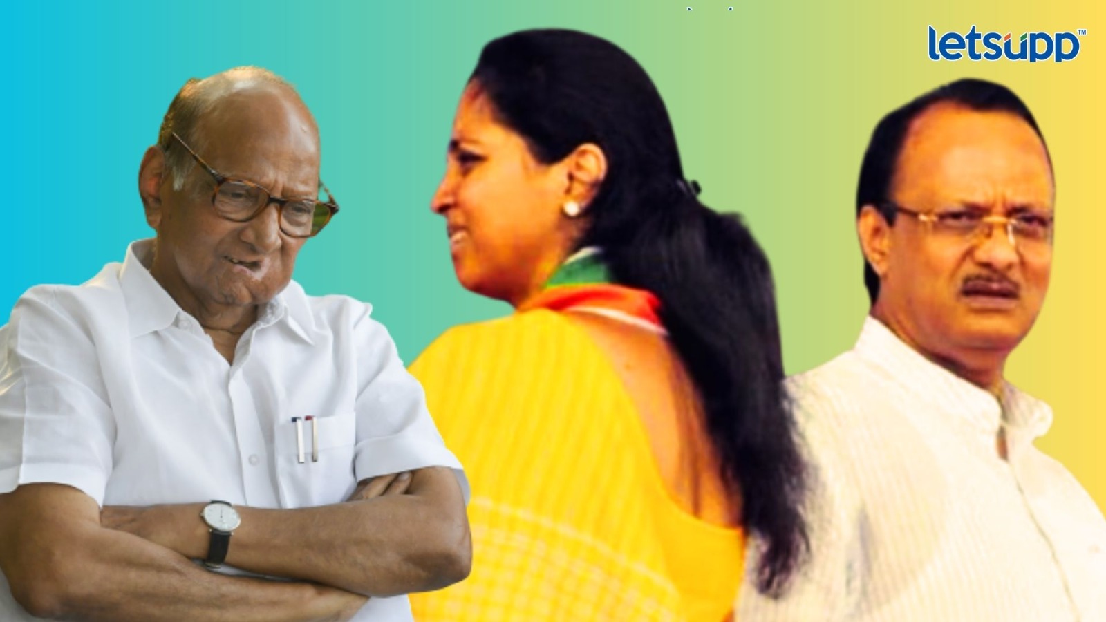 Ajit Pawar, Supriya Sule, Sharad Pawar