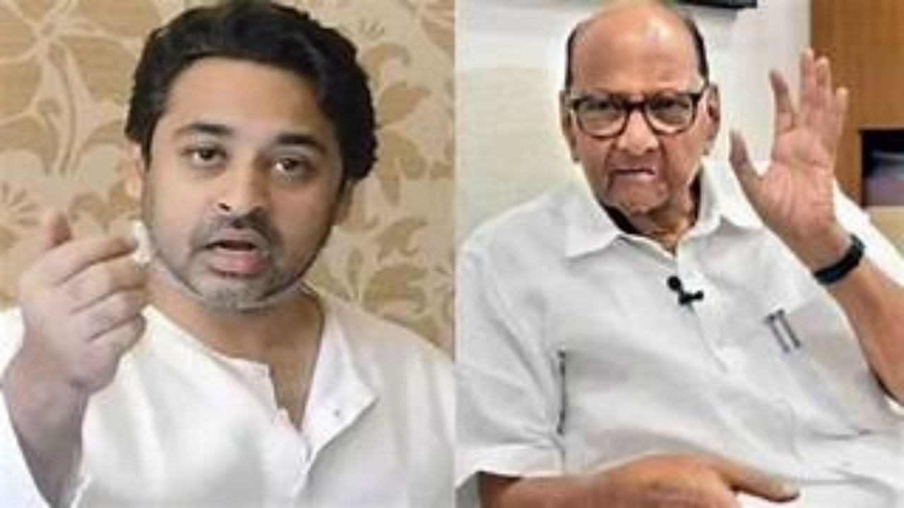 Nilesh Rane and Sharad Pawar