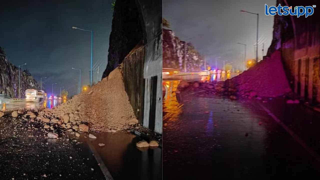 मुंबई-पुणे एक्सप्रेस वेवर मोठी दरड कोसळली, मुंबईकडे जाणारी वाहतूक विस्कळीत Untitled Design (63)