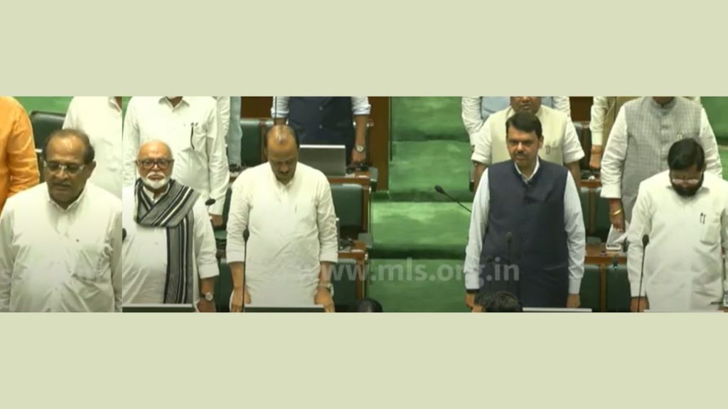 Eknath Shinde, Ajit Pawar, Devendra Fadnavis, Chhagan Bhujabal, Radhakrishna Vikhe Patil