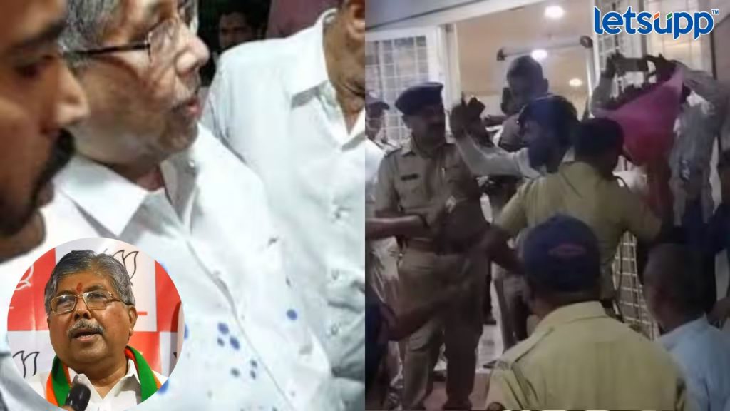 Ink Attack on Chandrakant Patil