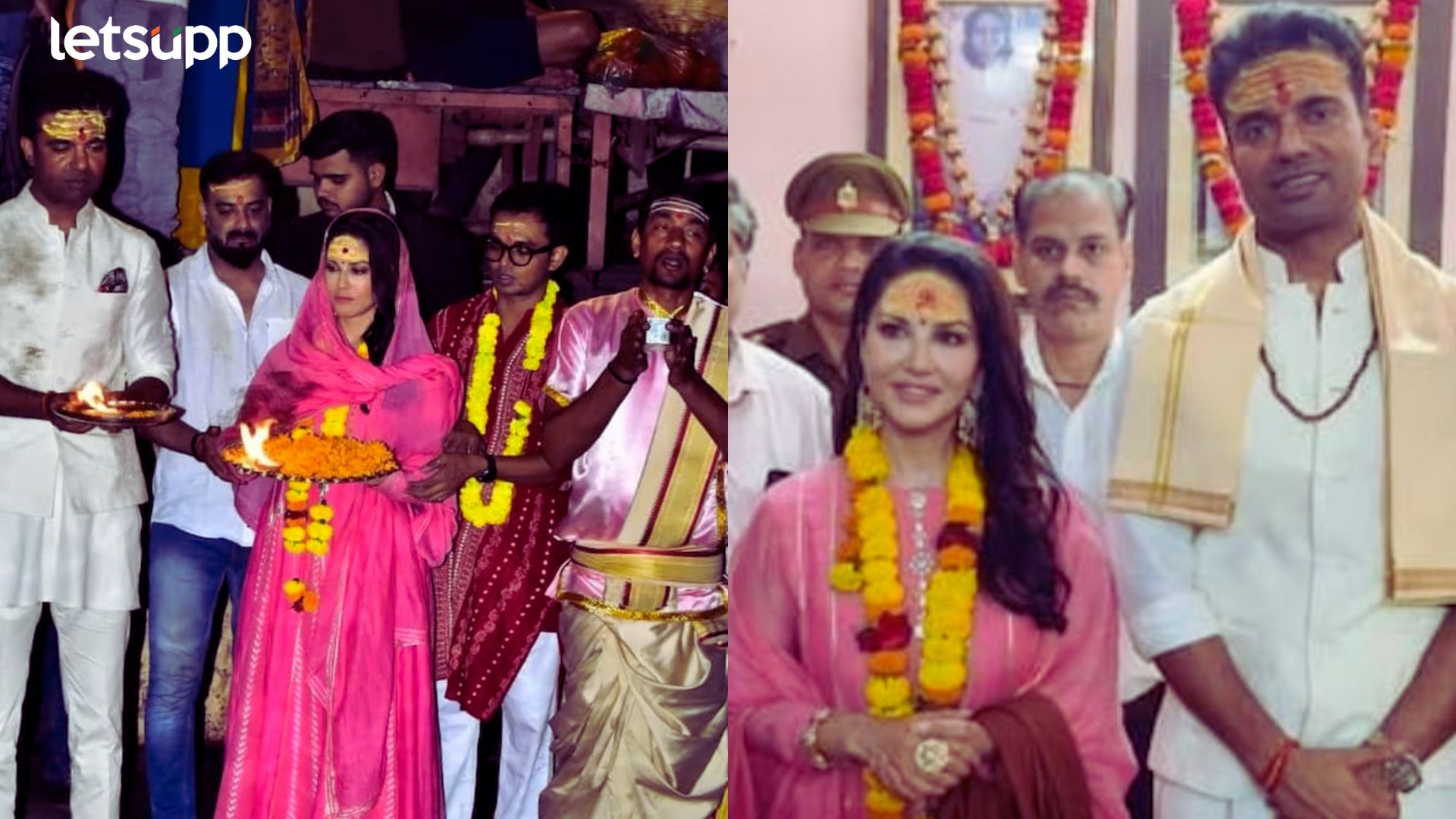 Sunny Leone: वाराणसीला पोहोचली सनी लिओनी, गंगा आरतीत नोंदवला सहभाग