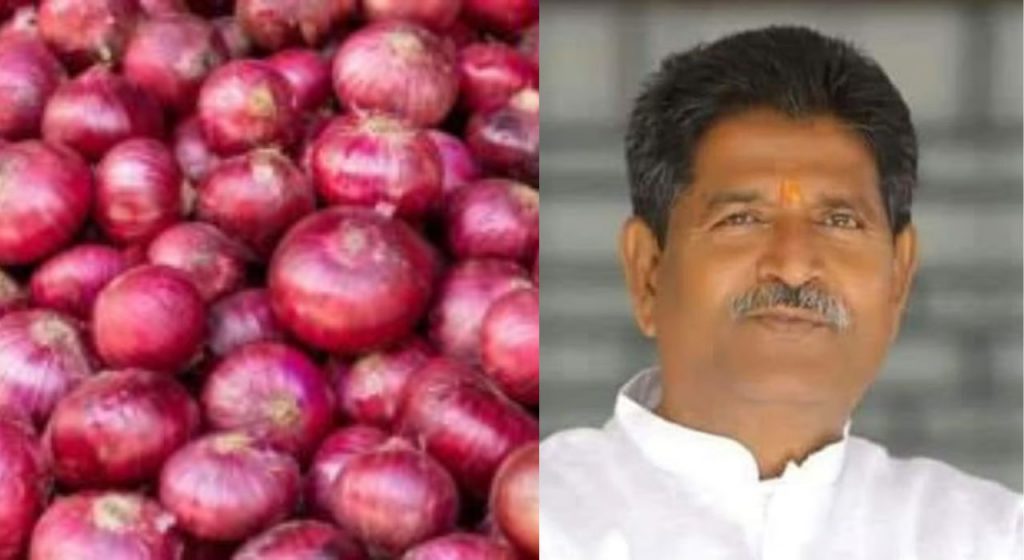 Onion Export : निर्यातबंंदीचा निर्णय खटकला! शिंदेंच्या शिलेदाराचे थेट दिल्लीत आंदोलन
