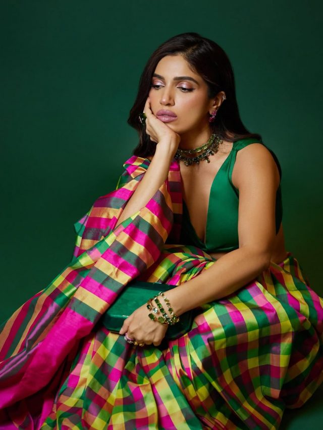 Bhumi Pednekar :  हाय परम सुंदरी, सिल्क साडीत भूमी पेडणेकरचा हॉट लूक
