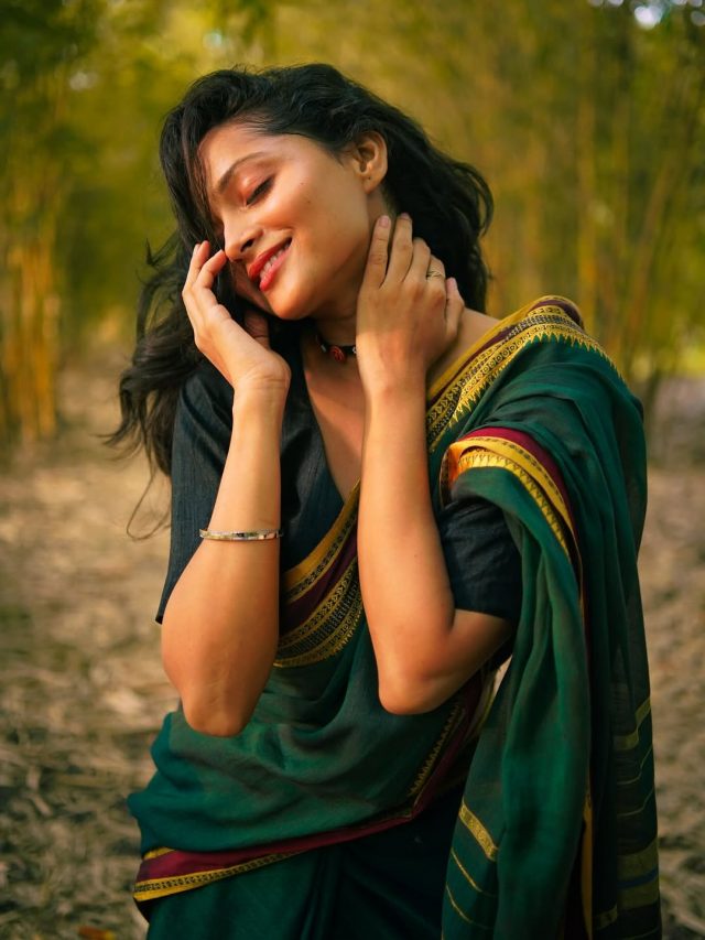 Shivali Parab  :  शिवाली परबचं हिरव्या साडीत मनमोहक फोटोशूट…