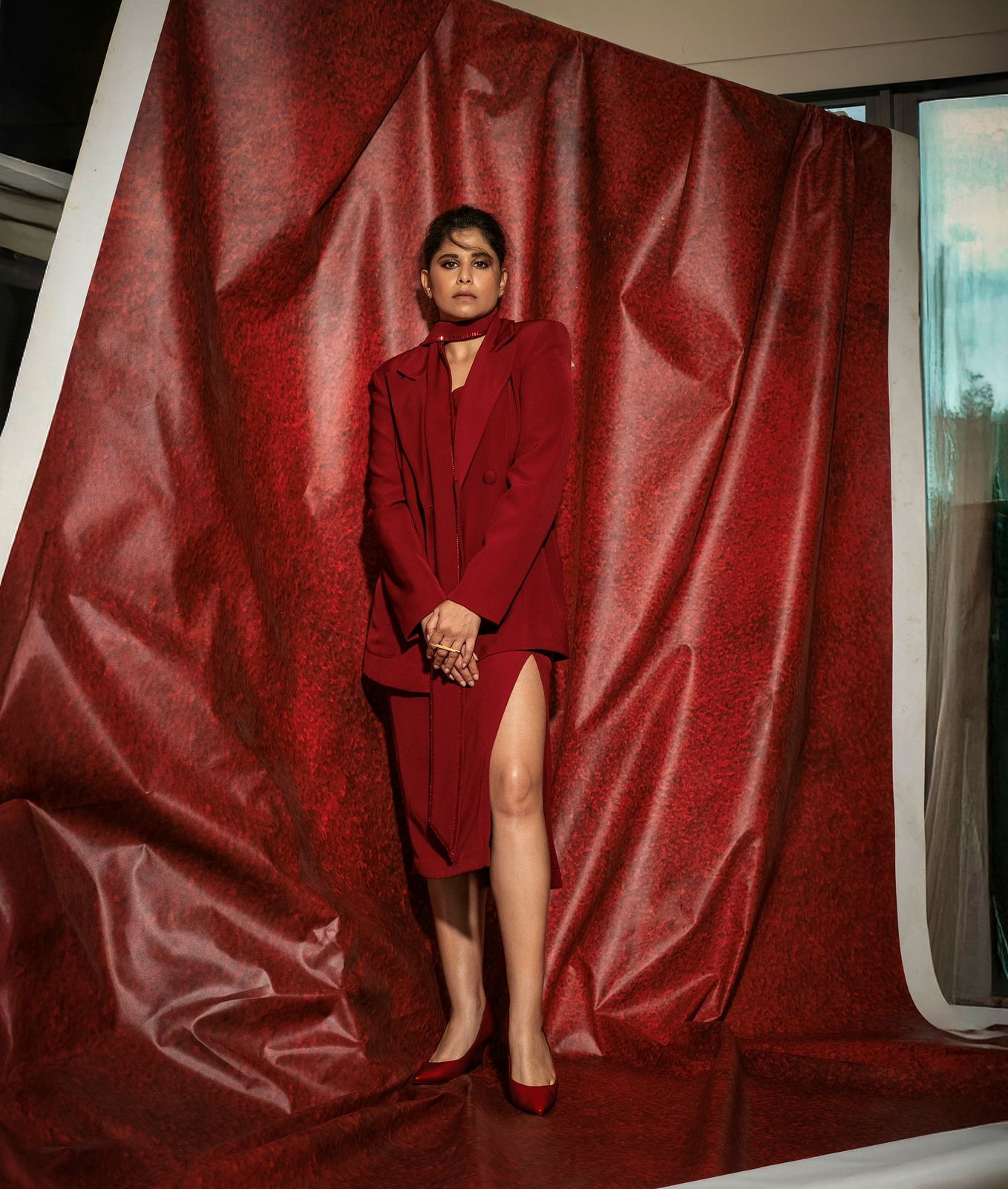 Sai Tamhankar's glamorous red look