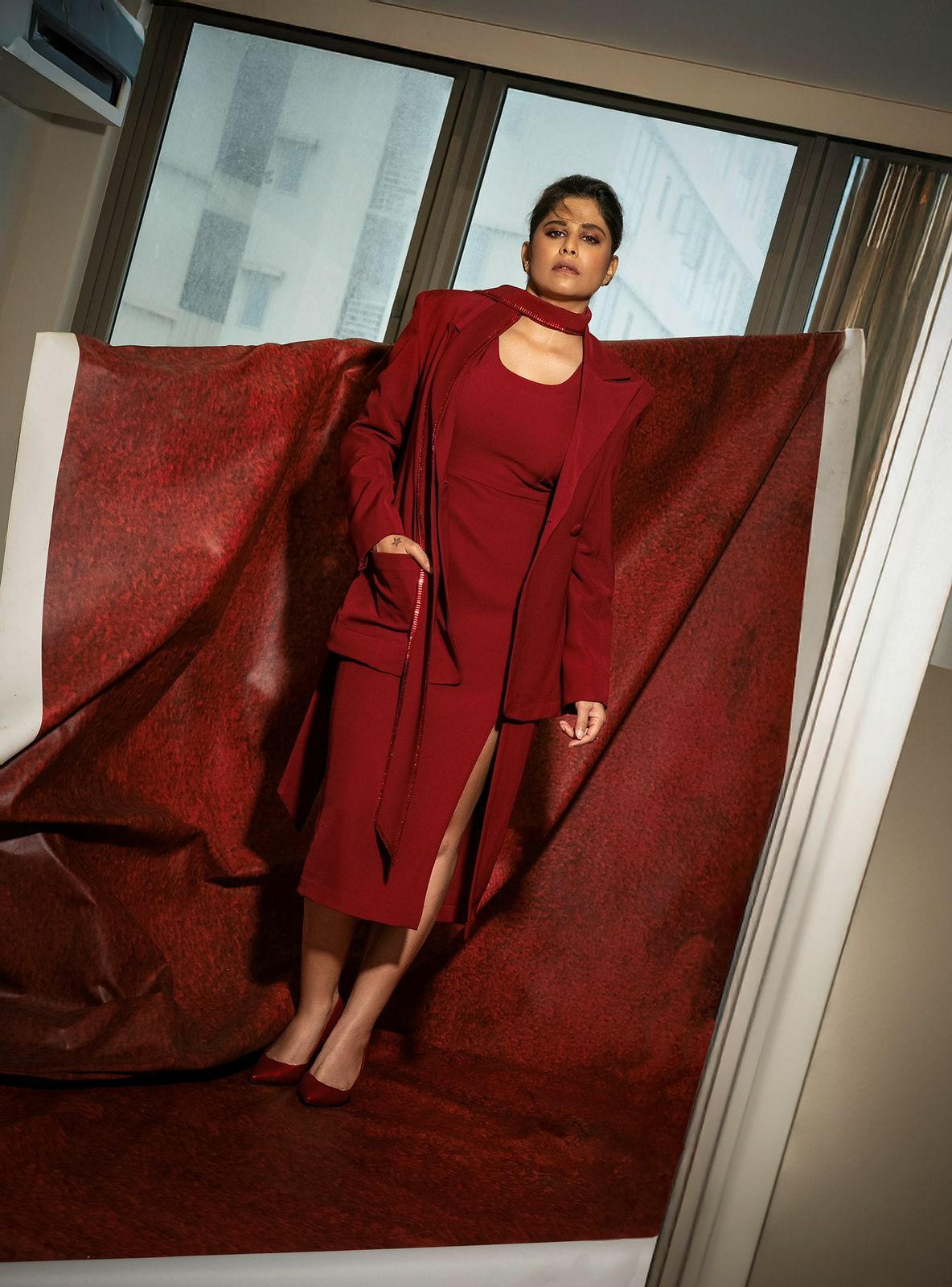 Sai Tamhankar's glamorous red look