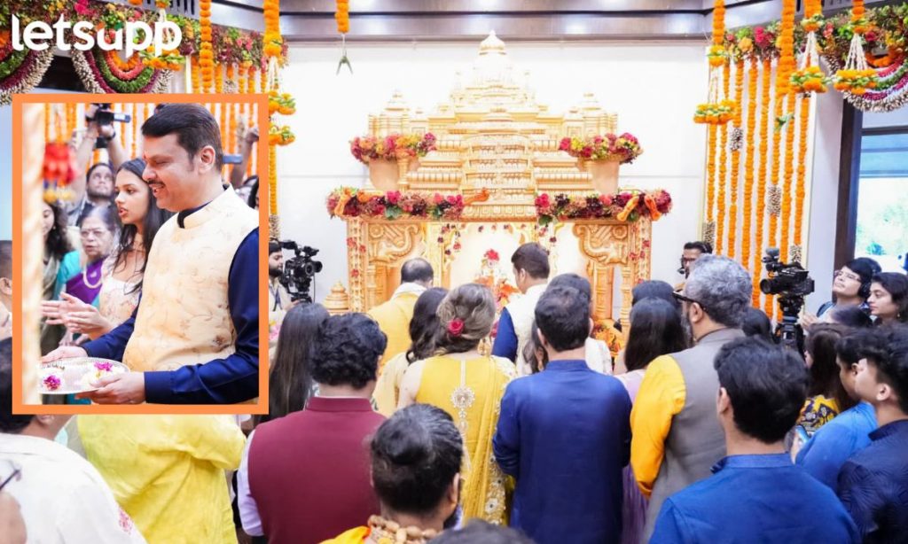 CM Fadnvis doing Aarti