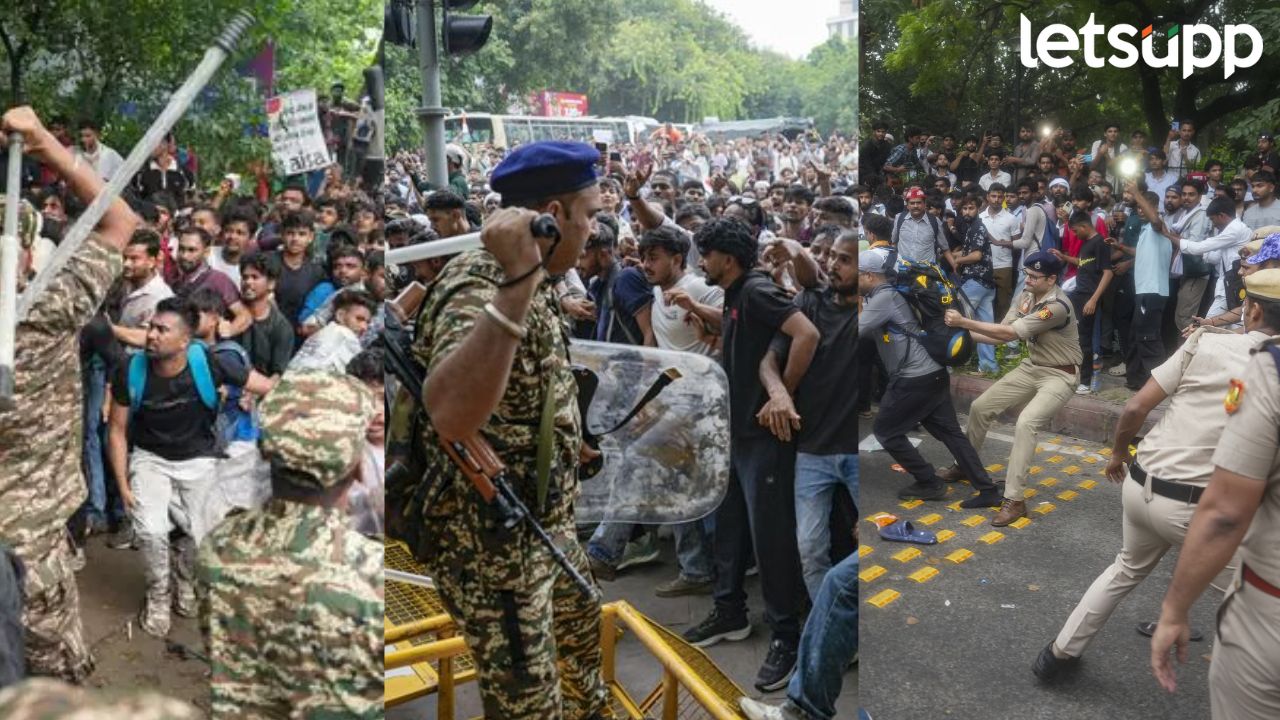 मोदी सरकार हादरलं…. आंदोलकांवर लाठीचार्ज आणि अश्रुधूर…दिल्लीत काय-काय घडतंय ? Cockroach Janta Party Delhi Protest