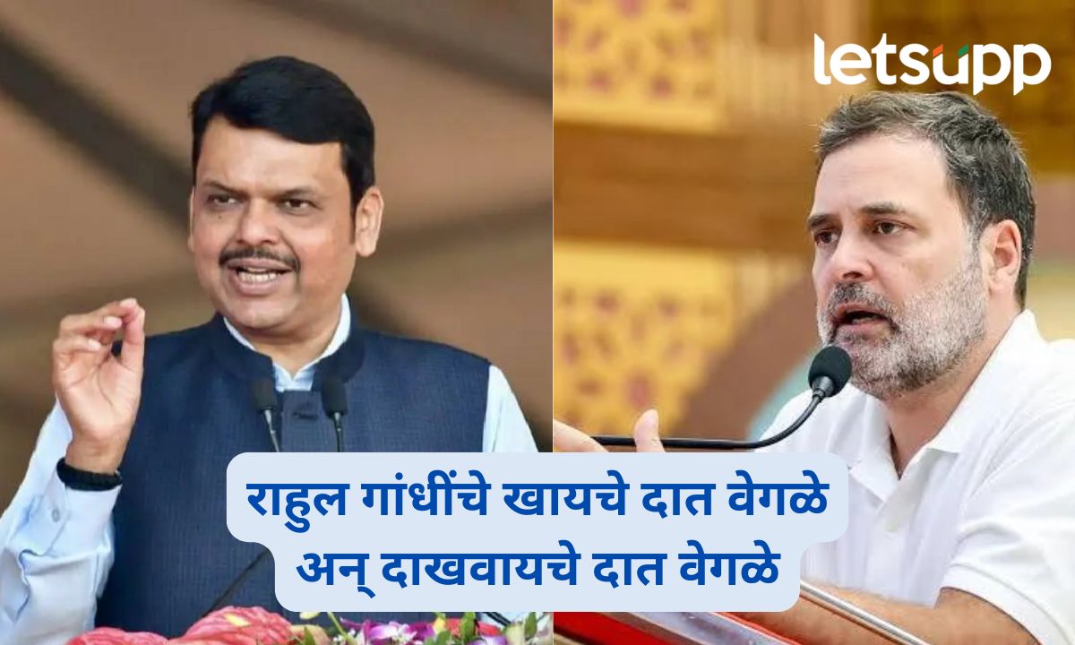 “राहुल गांधींचे खायचे दात वेगळे अन् दाखवायचे दात वेगळे” फडणवीसांचा हल्लाबोल Fadnavis slams Rahul Gandhi