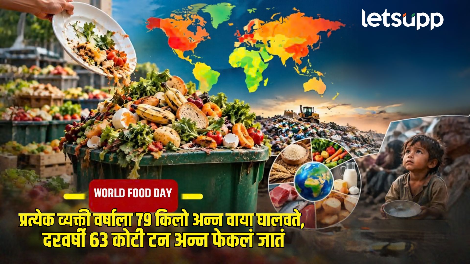 World Food Day : जगात 73 कोटी लोक उपाशी, तरीही 105 कोटी टन अन्न कचऱ्यात… World Food Day
